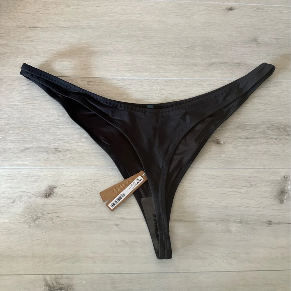 Skims Thong Bikini Bottom 3x Black New‎ With Tags